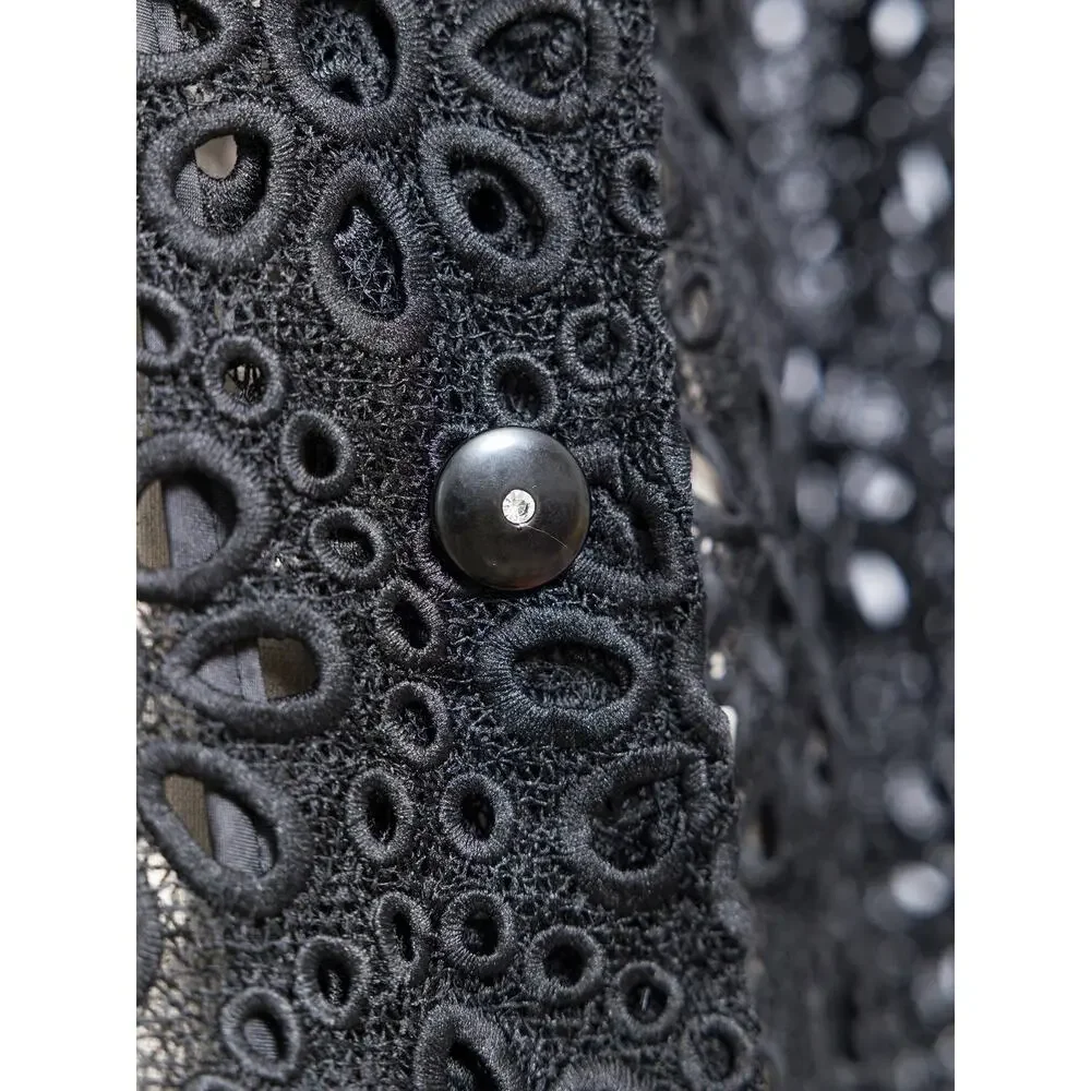 Berek Women's Black Lace Brazer Size L Scalloped Long Sleeve Summer NWT - Picture 7 of 7